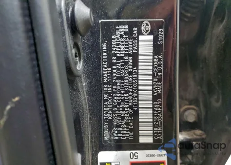 2019 Toyota Camry Le z USA, uszkodzony, nr VIN 4T1B31HK1KU510134